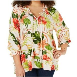 Style & Company Tropical Floral Blouse